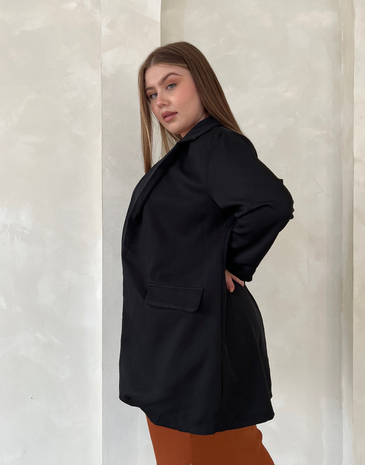 Plus Size Lightweight Open Blazer