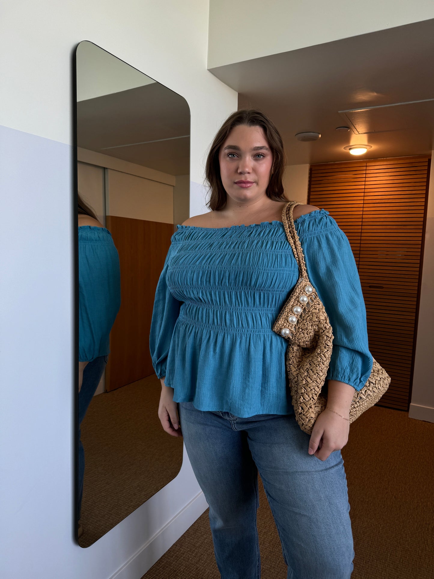 Plus Size Off The Shoulder Boho Top