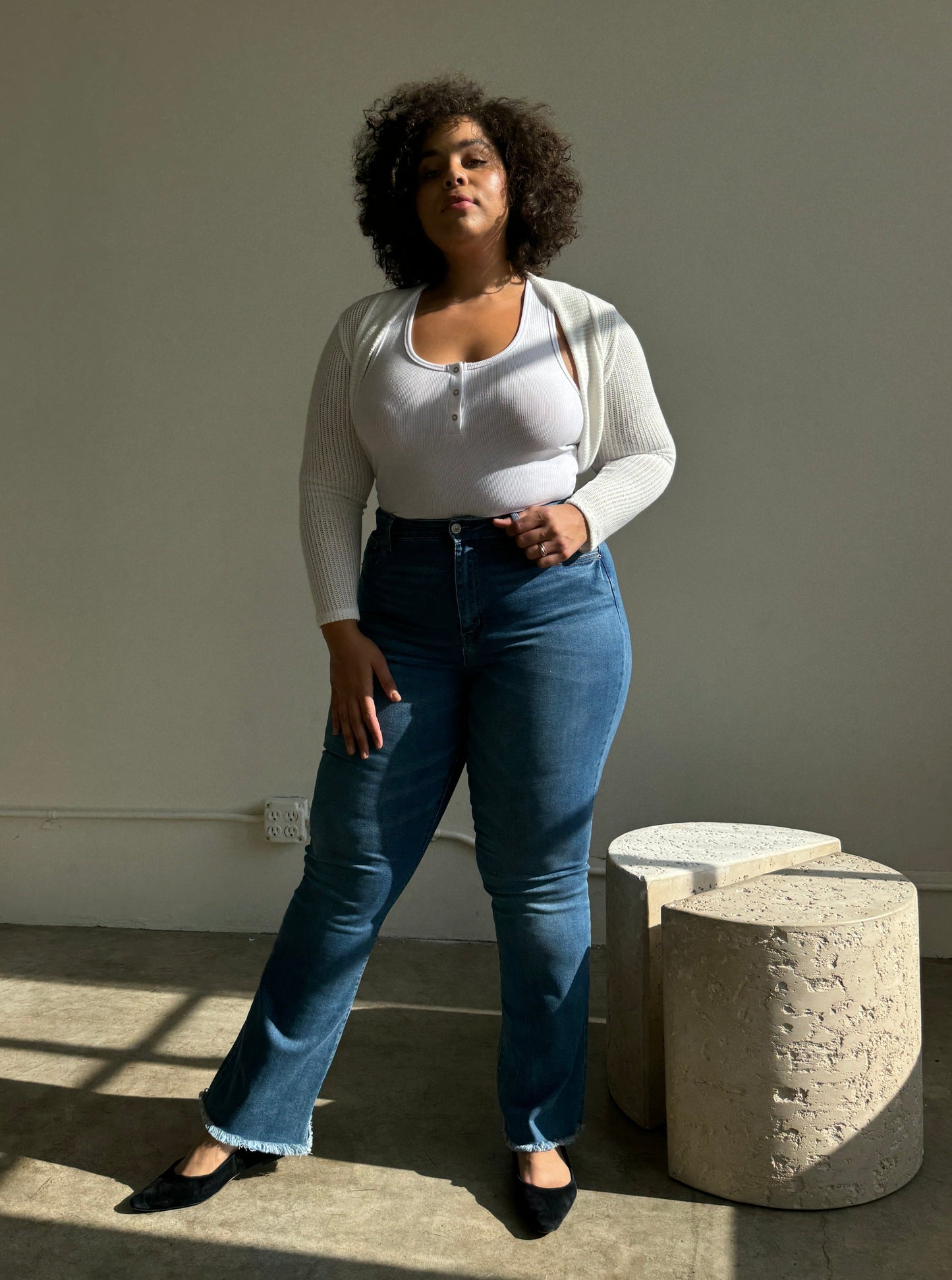 Plus Size Long Sleeve Bolero Cardigan