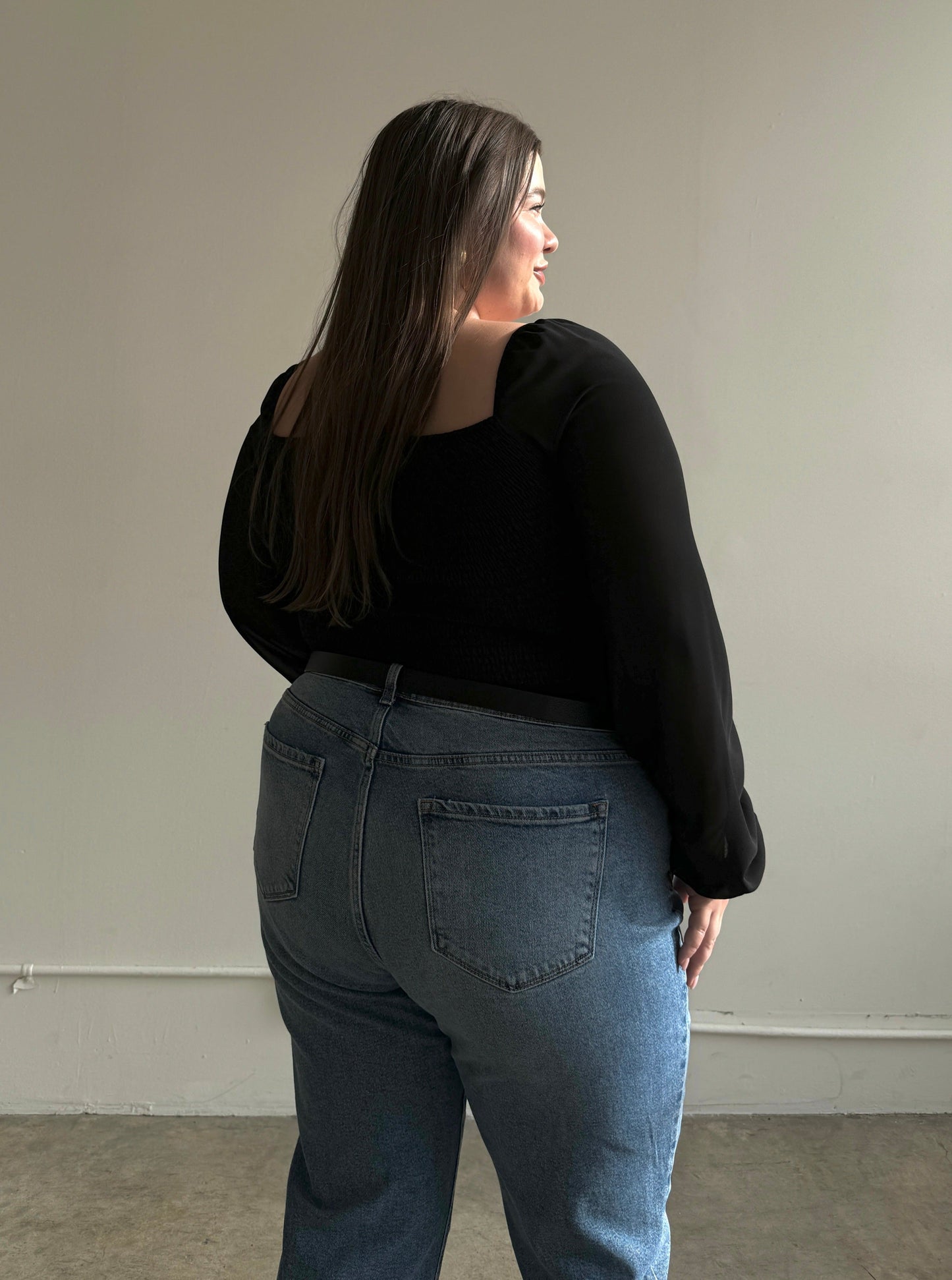 Plus Size Long Sleeve Bustier Crop Top