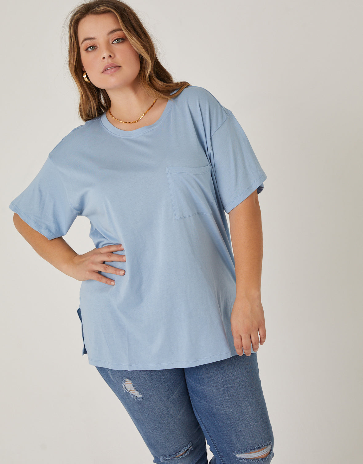 Plus Size Basic Pocket Tee