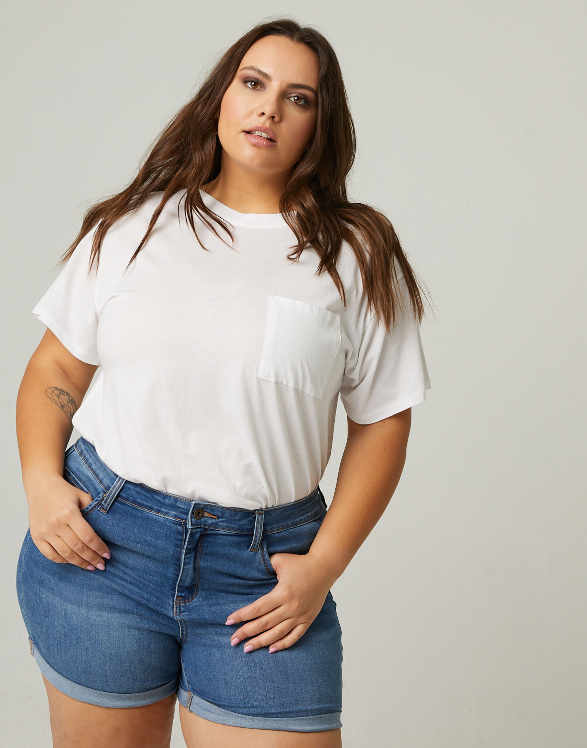 Plus Size Basic Pocket Tee