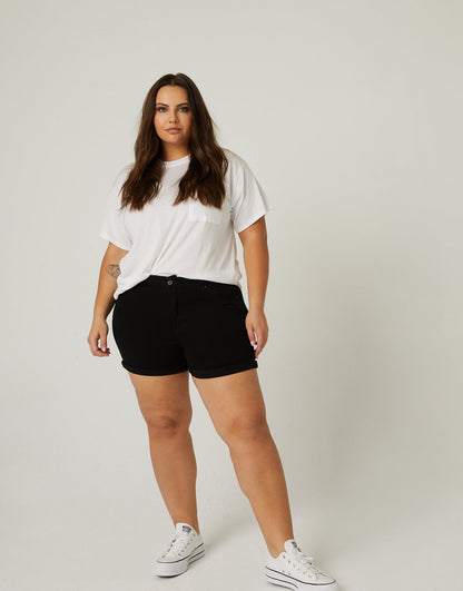 Plus Size Distressed Denim Shorts