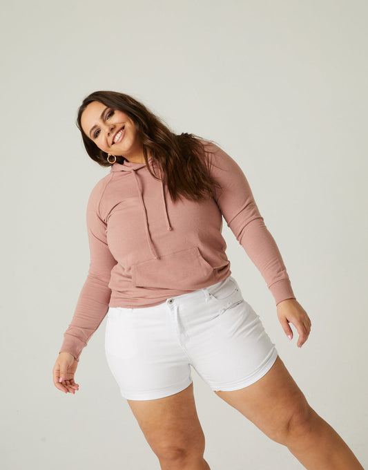 Plus Size Distressed Denim Shorts