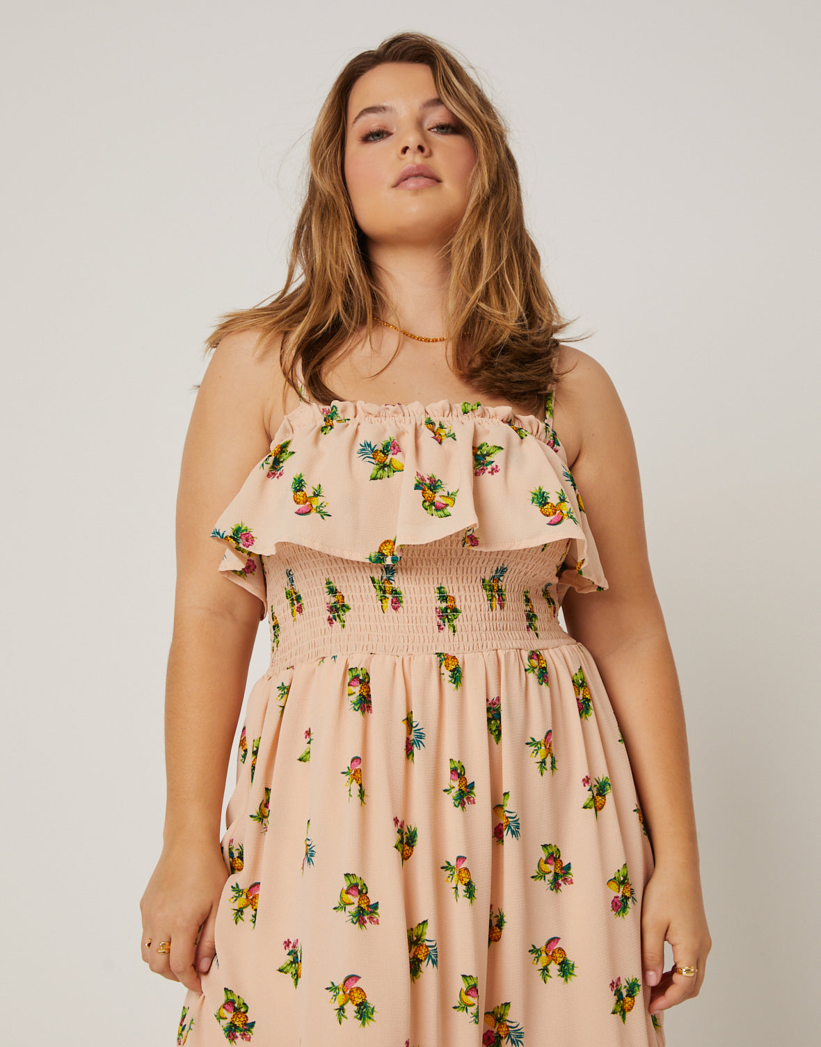 Plus Size Fruit Pattern Sundress