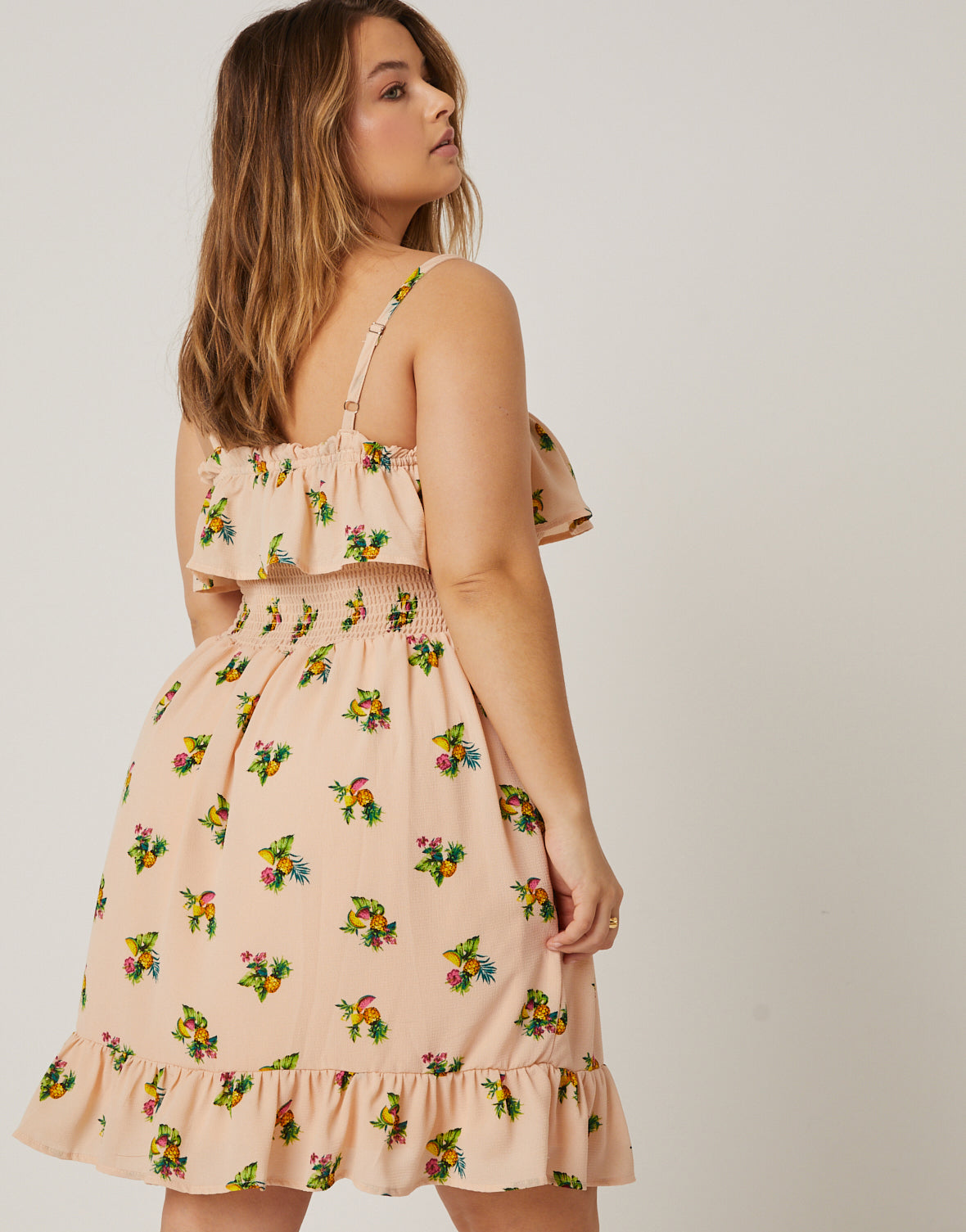 Plus Size Fruit Pattern Sundress