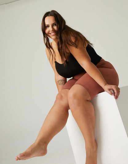 Plus Size Ribbed Bike Shorts