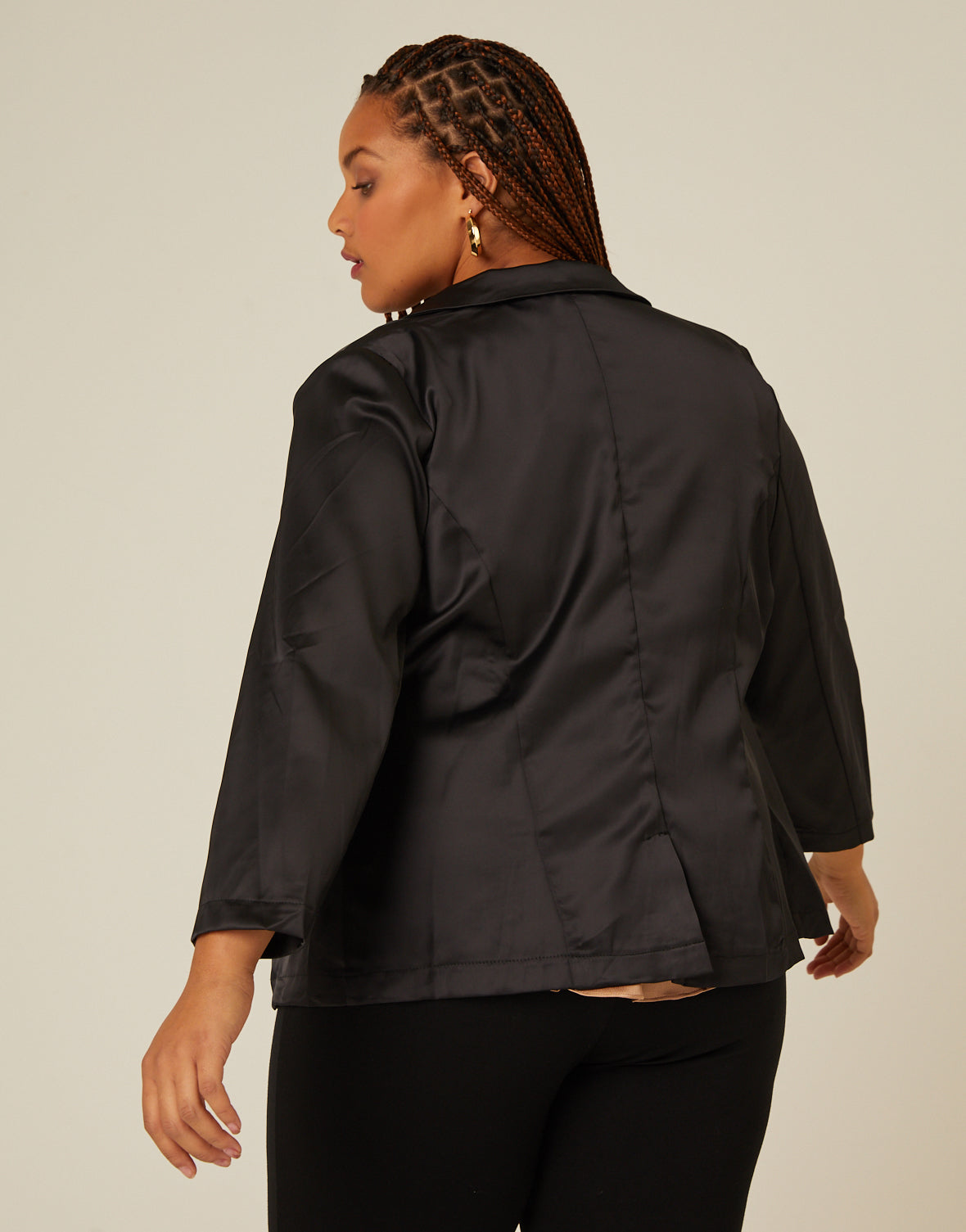 Plus Size Satin Blazer