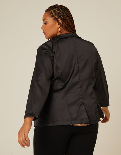 Plus Size Satin Blazer