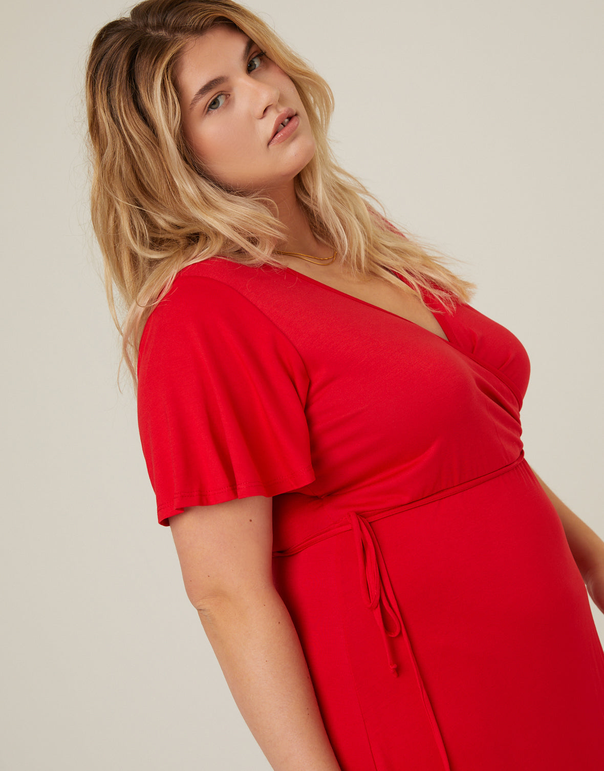 Plus Size Short Sleeve Maxi Wrap Dress