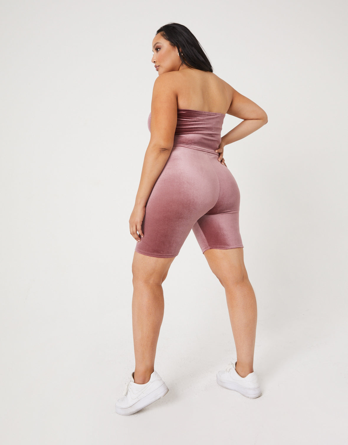Plus Size Velvet Bike Shorts