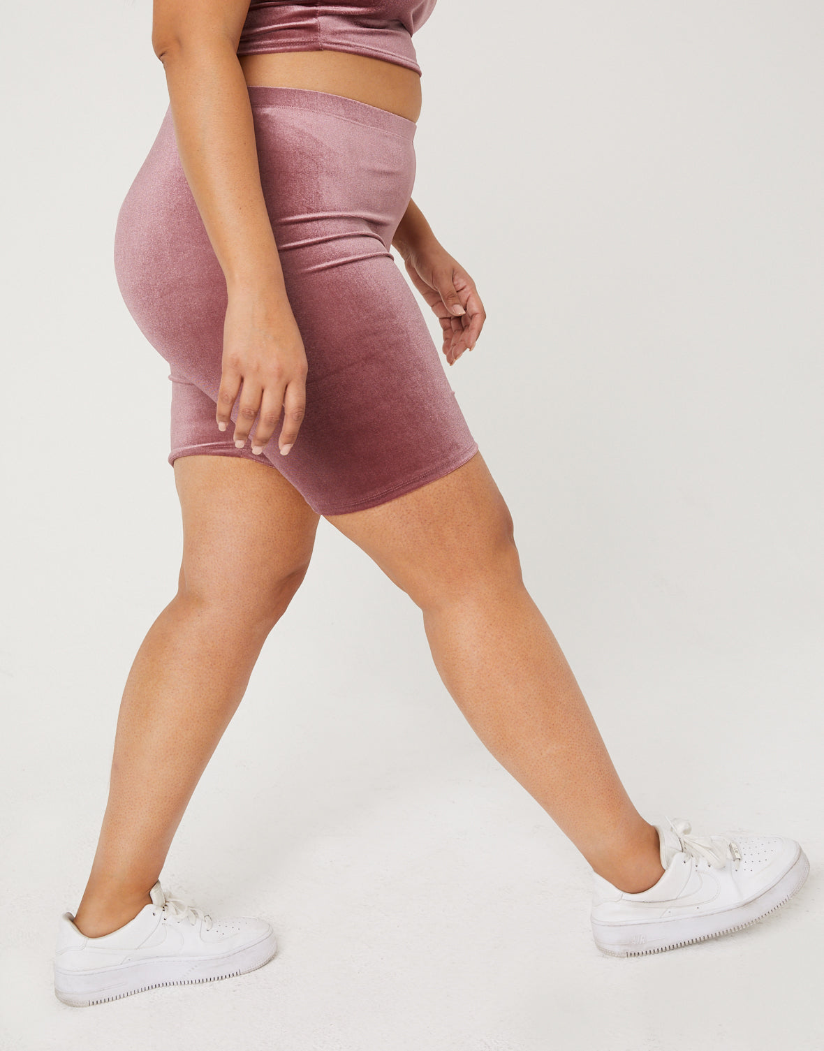 Plus Size Velvet Bike Shorts