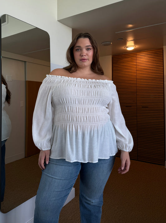 Plus Size Off The Shoulder Boho Top