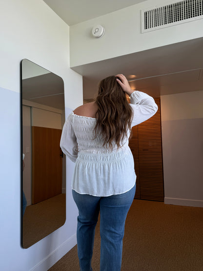Plus Size Off The Shoulder Boho Top