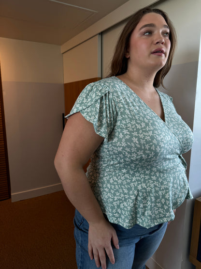 Plus Size Pattern Side Tie Top
