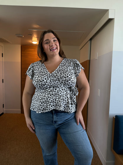 Plus Size Pattern Side Tie Top