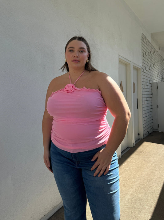 Plus Size Rose Halter Top
