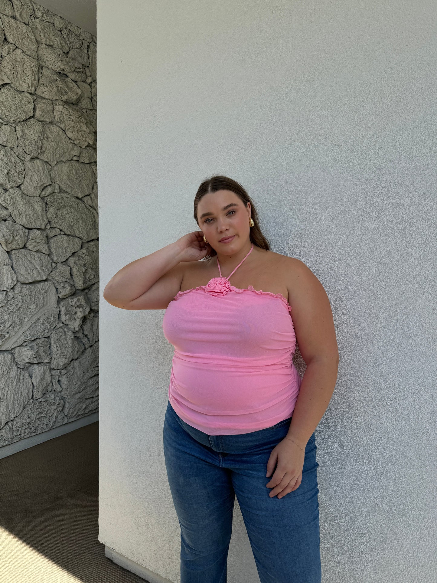 Plus Size Rose Halter Top