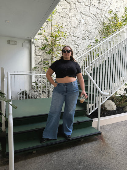 Plus Size Lace Mock Neck Top