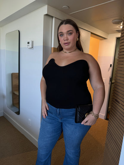 Plus Size Ribbed Knit Tube Top