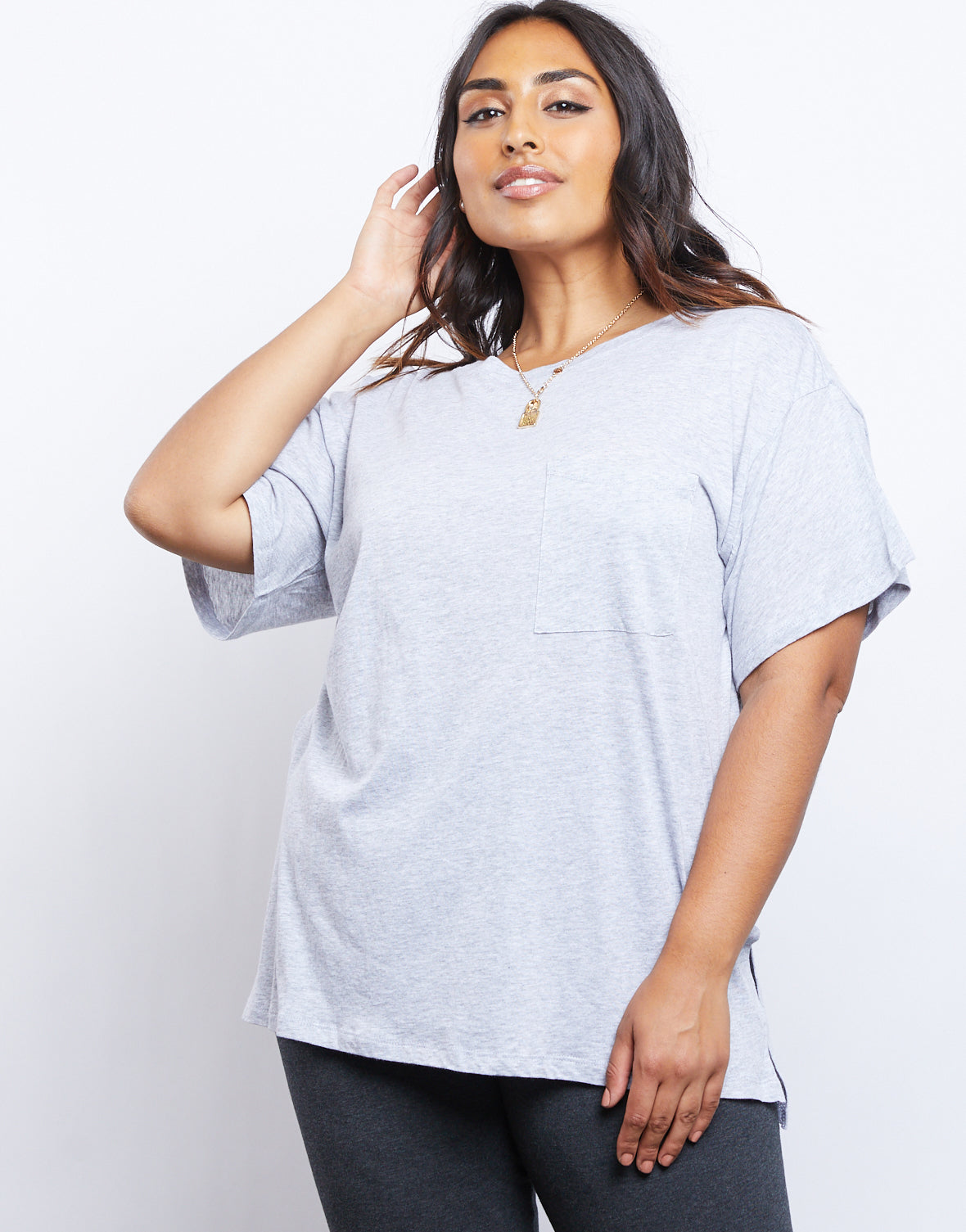 Plus Size Basic Pocket Tee