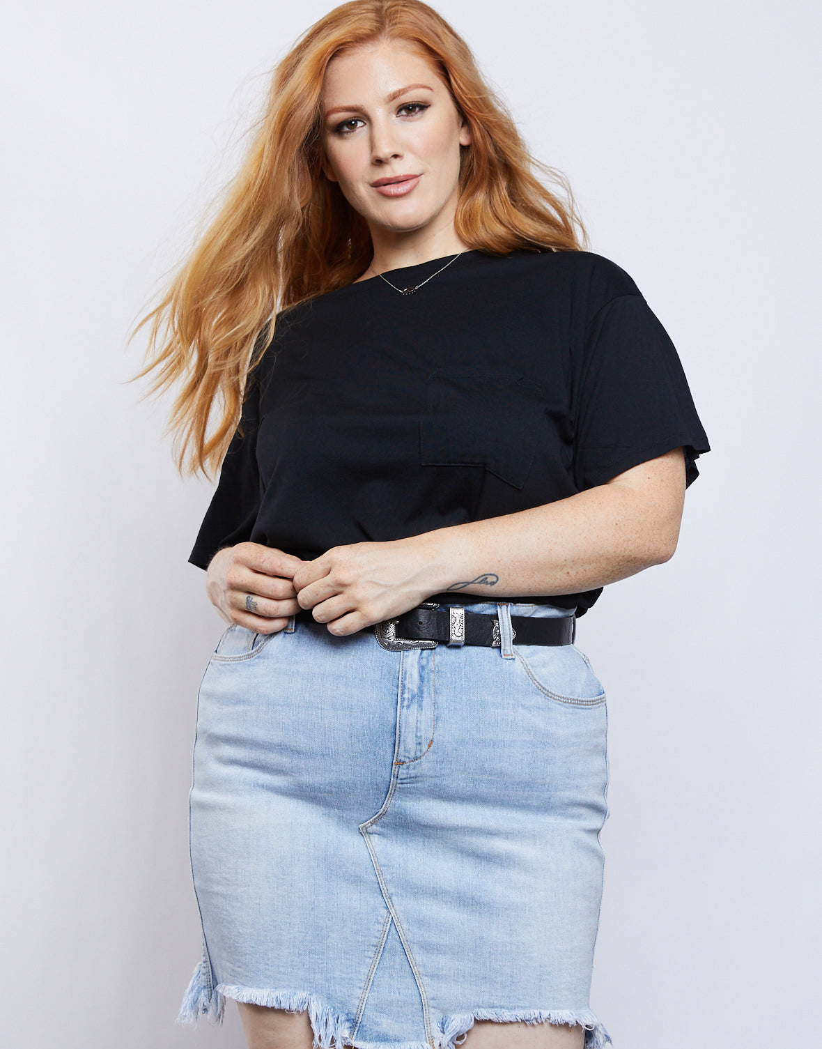 Plus Size Basic Pocket Tee