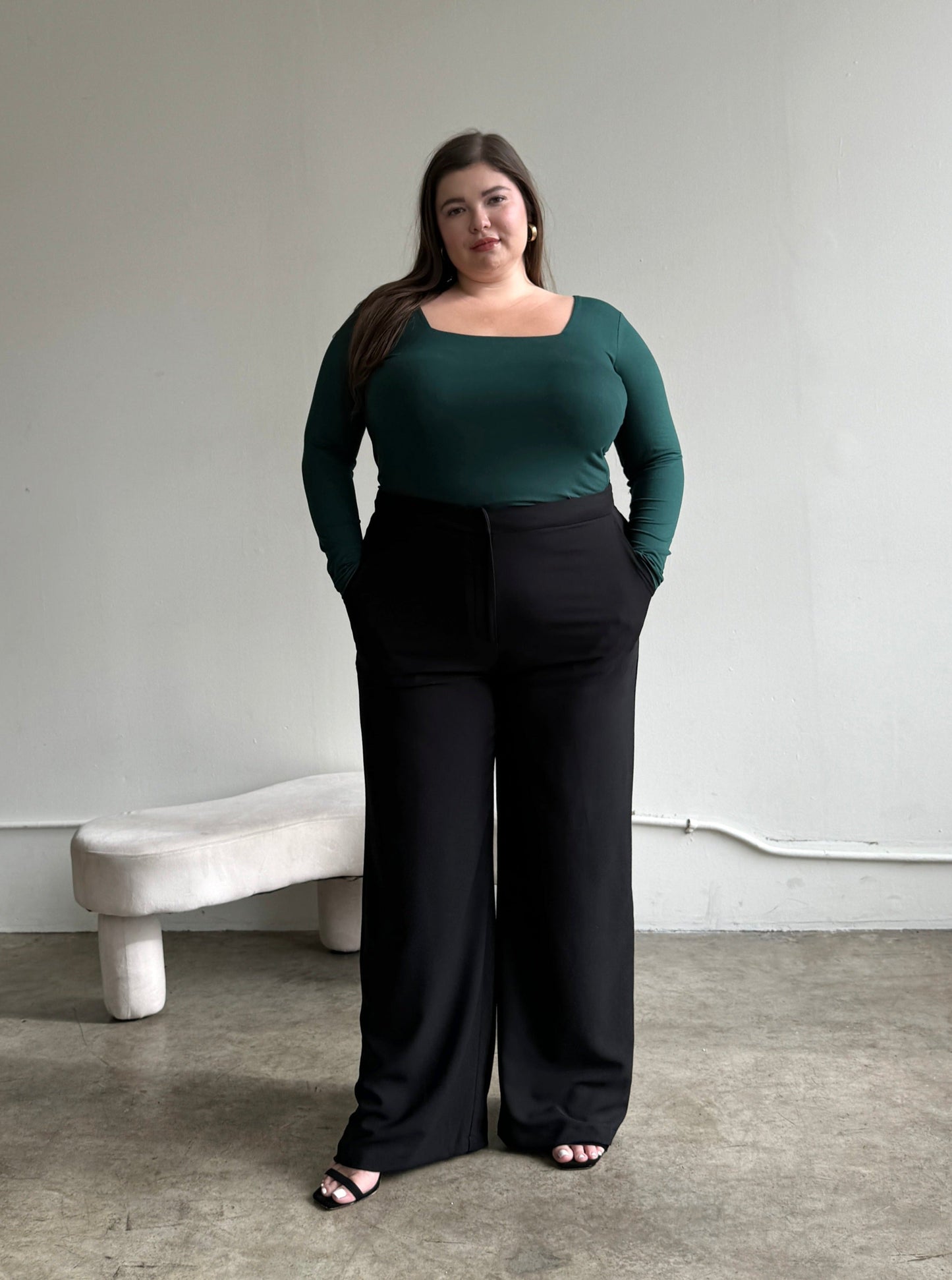 Plus Size Flowy Wide Leg Trousers