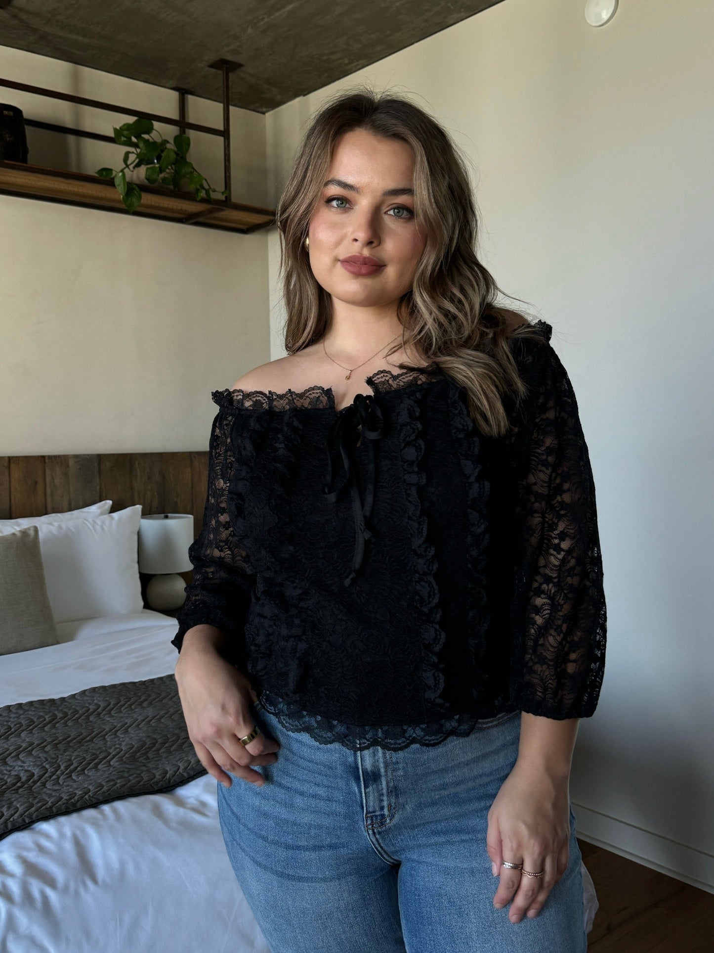 Plus Size Rococo Lace Top