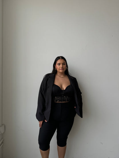 Plus Size One Button Blazer