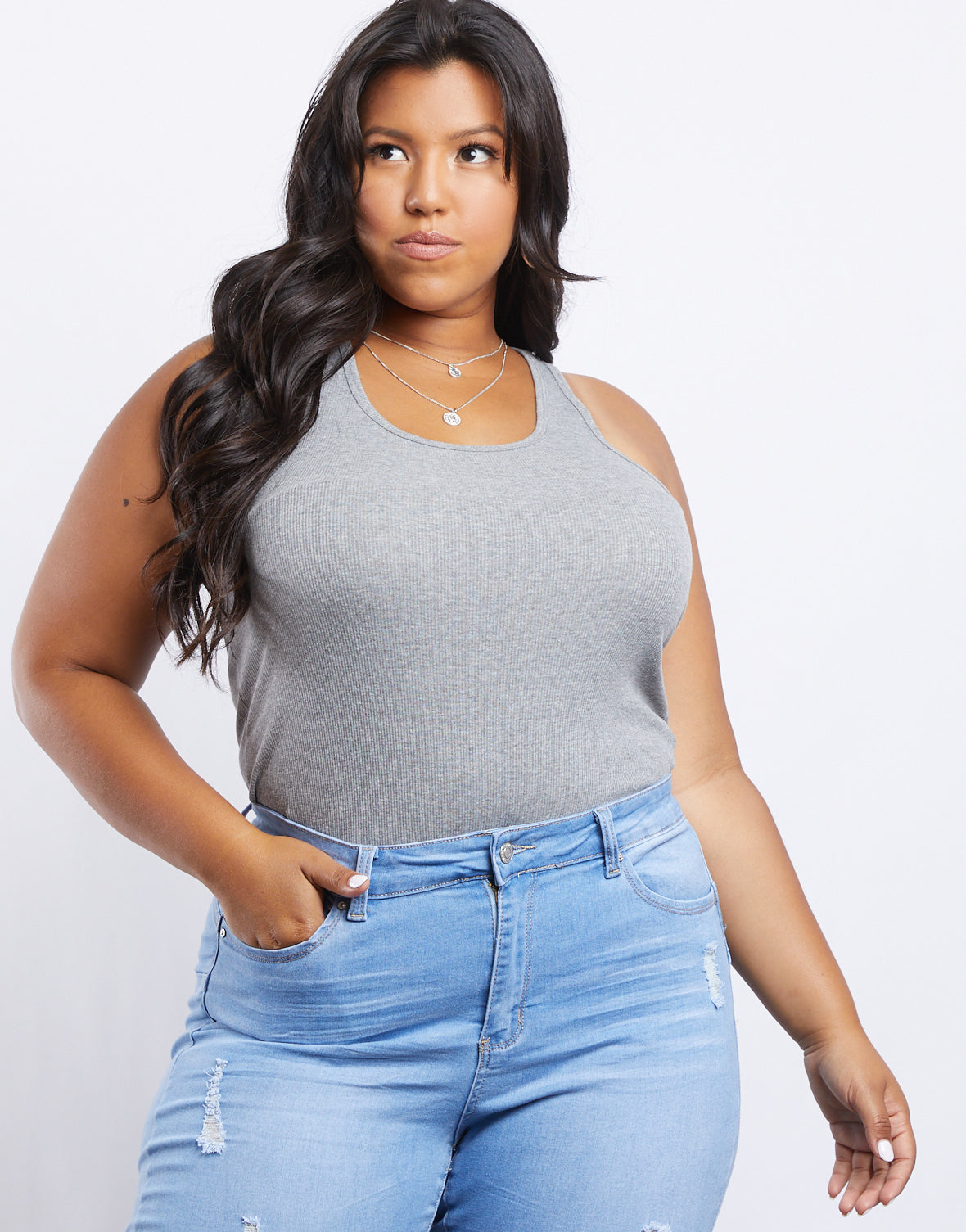 Plus Size Carly Ribbed Knit Tank