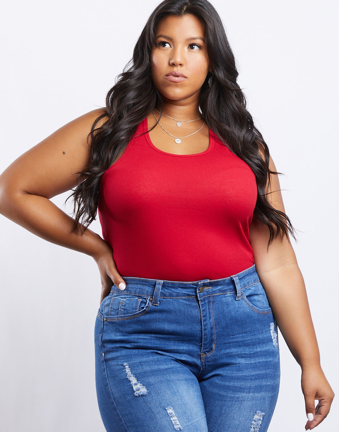 Plus Size Carly Ribbed Knit Tank