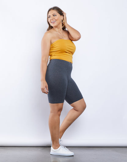 Plus Size Sporty Girl Biker Shorts